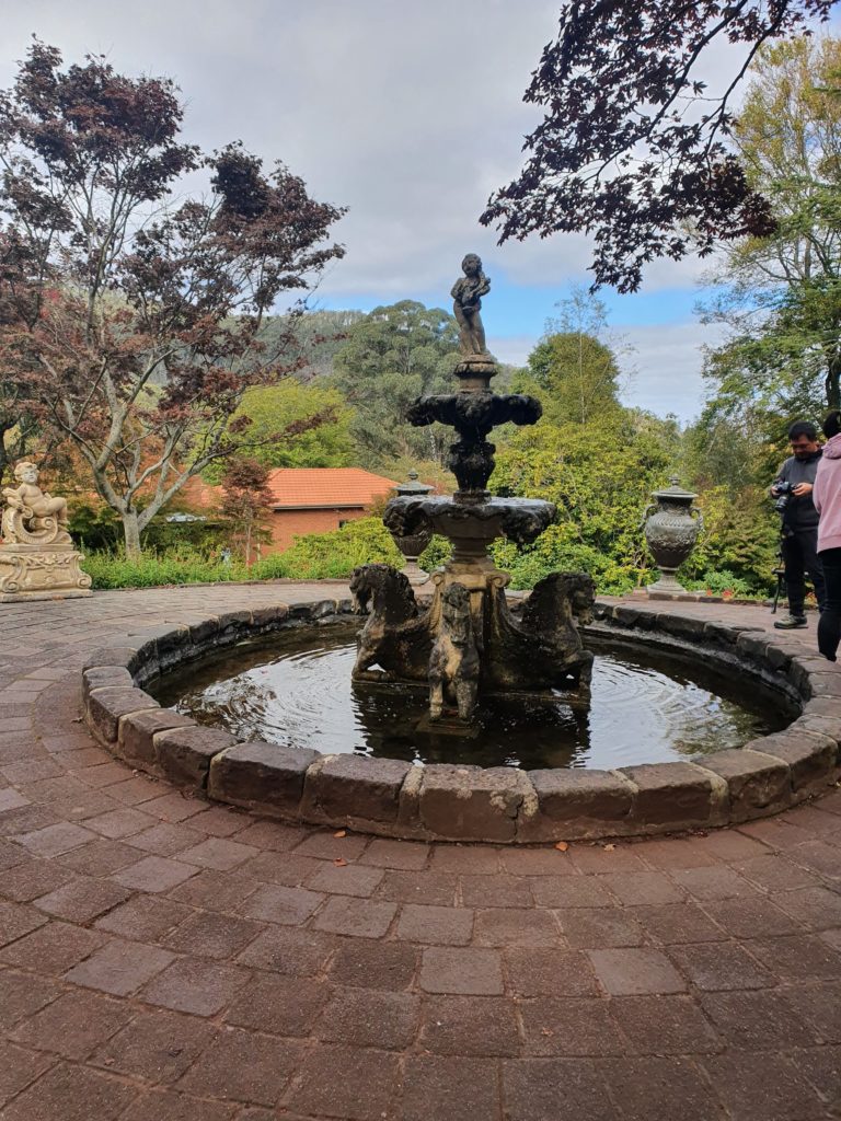 English fountain at Forest Glades Garden Mount Macedon