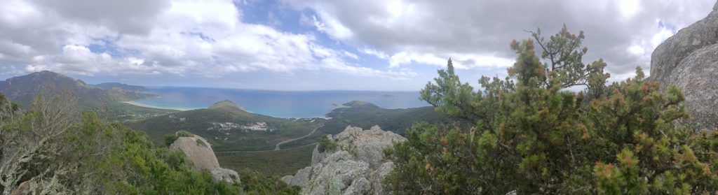 Breathtaking ocean view from Mount Bishop, overlooking Wilsons Promontory