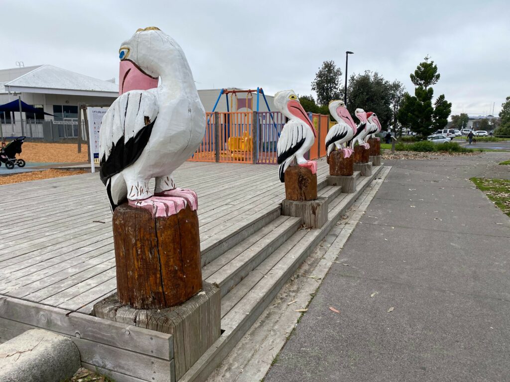 Pelican statues